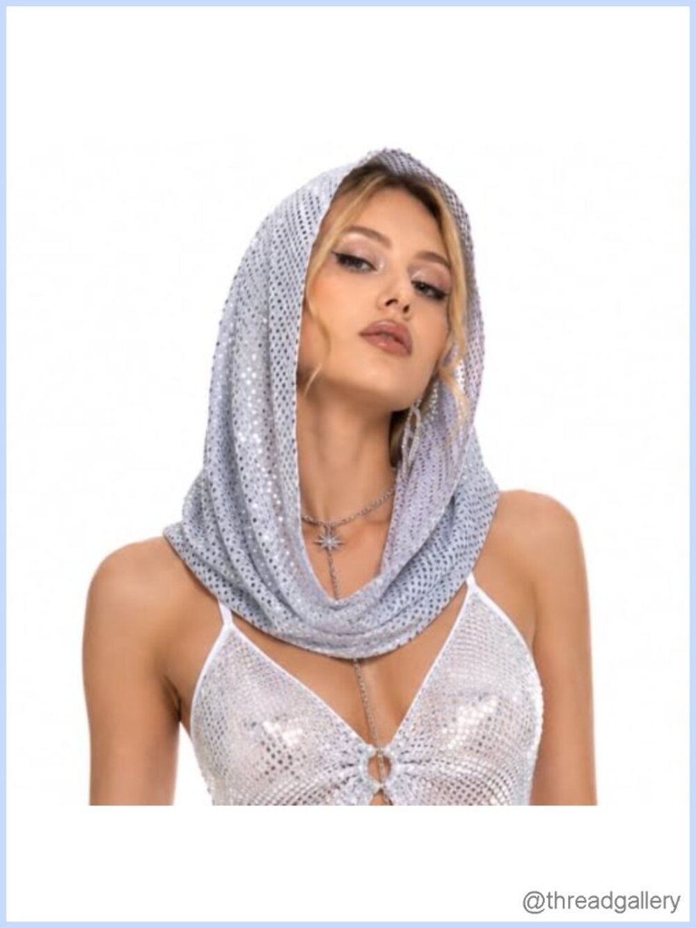 Sequin Rave Hood Unisex Festival Head Scarf